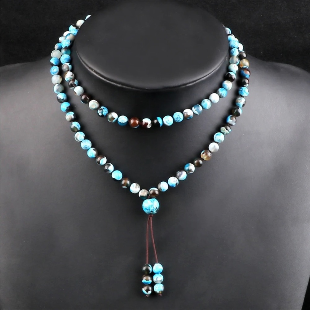 Blue agate mala - Picture 5 of 6